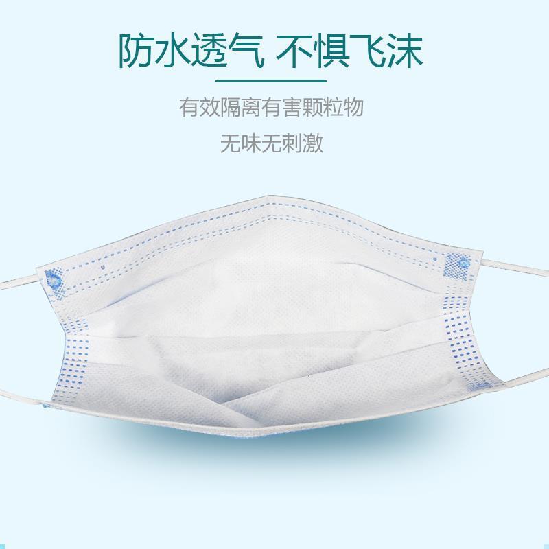 现口罩三层102防护透气口罩耳式口罩工货蓝色白色成厂人一次性口
