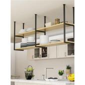 餐装 厅铁艺吧台吊架一字板悬挂置物架202409金属吊架子饰顶吊架隔