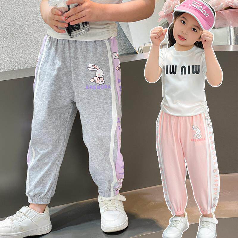 女裤子夏季薄防蚊裤纯童棉20季26新款春女06孩款运动裤儿童休闲长