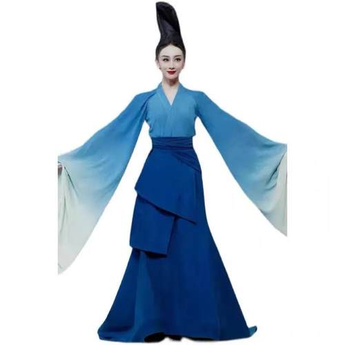 高档222春晚只此青绿孟庆0旸舞同款蹈服千江山图歌舞里演出服古风