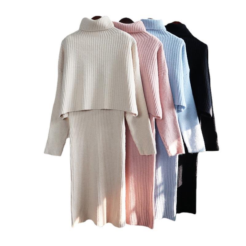 Knitted dress small dress lady suit winter sweater skirt
