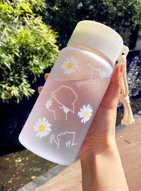 闺蜜杯子女可爱一对塑料耐高温中学生文艺保温情侣一对儿童玻璃杯