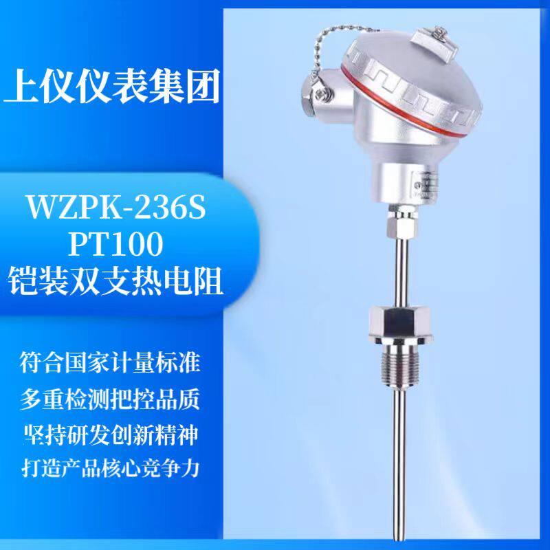 上仪仪表集团WZP-238铂热电阻pt100Φ8*250mm螺纹G1/2 0-100℃