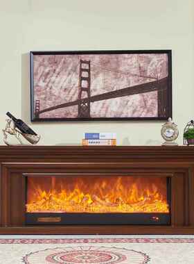 1.2/1.51.8/2米欧/炉式壁装饰柜简约壁炉实木美式G360壁炉电取暖