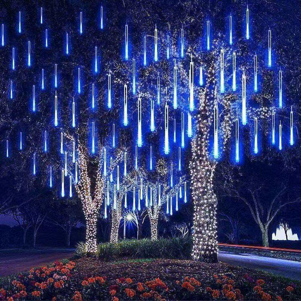 流星雨led灯太阳能七彩流星灯户外防水树木装饰彩灯圣诞节日灯串