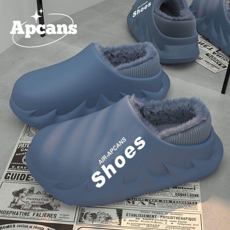 EVA防水棉拖鞋男冬季加绒保暖防滑包跟棉鞋外穿加厚底冬家鞋