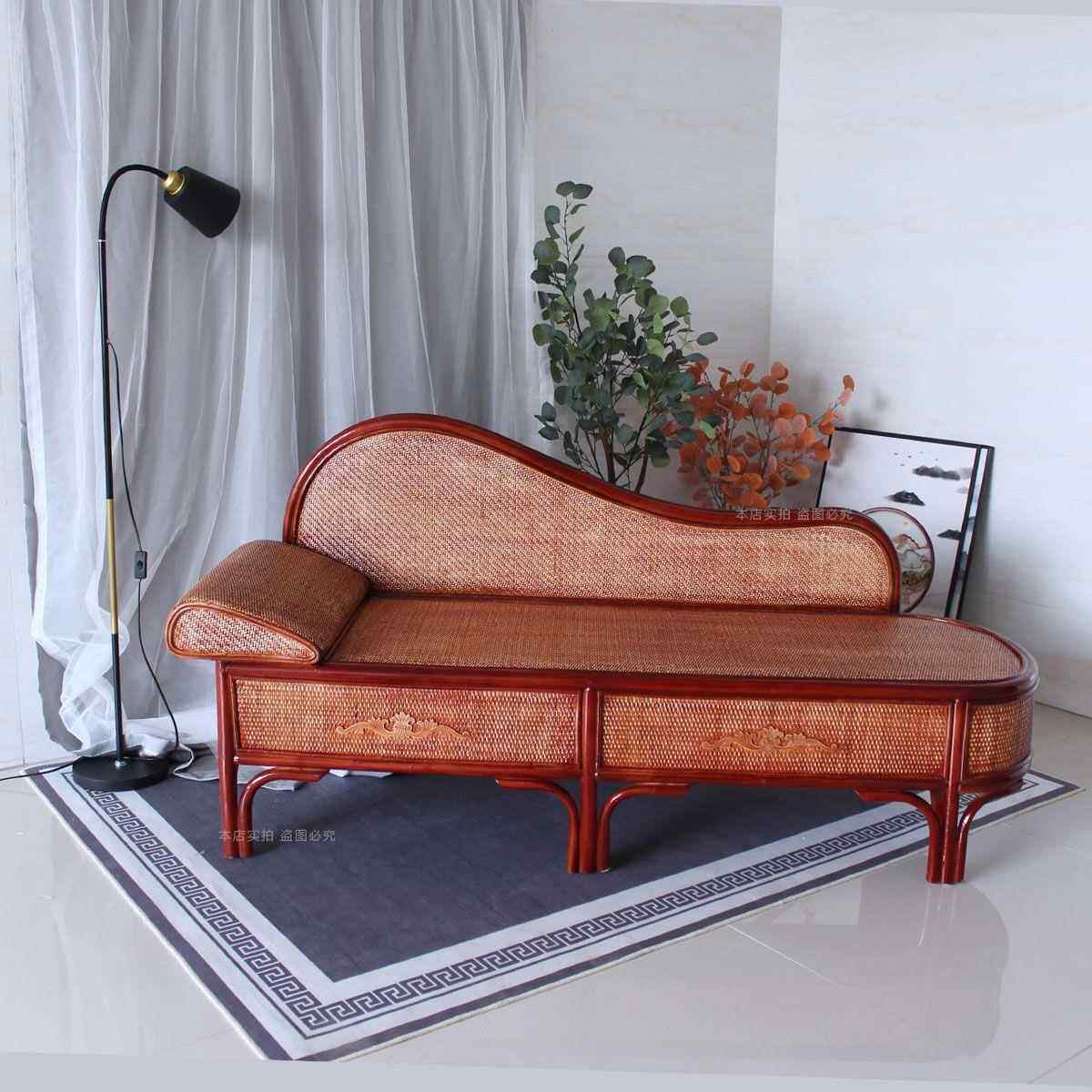 入单独组合客ZTW厅单人藤编老双懒人沙发藤制躺椅送人货户的贵妃