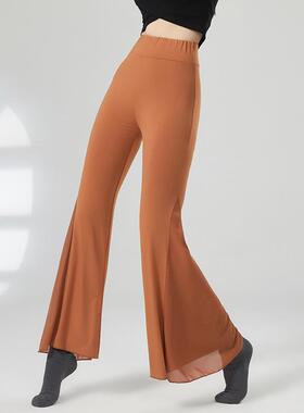 舞蹈喇叭裤女飘逸黑色裤子现代舞练功服古典舞形体基训裤0412d