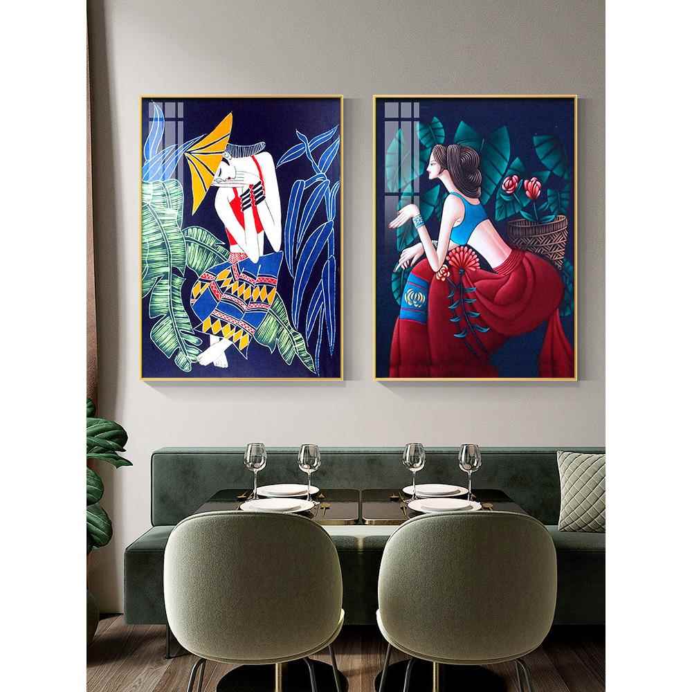 新款直销?云南少数民族风挂画美女艺术人物装饰画酒店民宿壁画玄图片