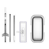 批发懒人家用户外折叠水桶手提塑料桶免洗平板拖把长形拖把桶套装