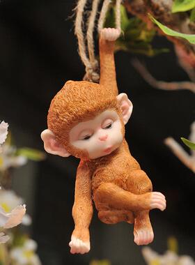 户外花园庭院仿真小猴子树上装饰挂件幼儿园景观布置创意可爱摆件