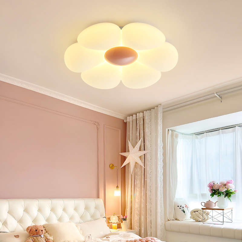灯简约客厅花朵吊灯高亮奶油风护眼灯具主卧室led吸顶灯餐厅