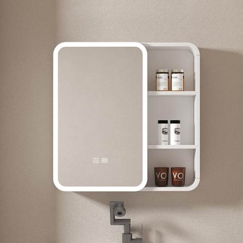 新款圆弧太空铝镜柜挂墙式镜子卫生间多功能带储物镜柜收纳镜子柜