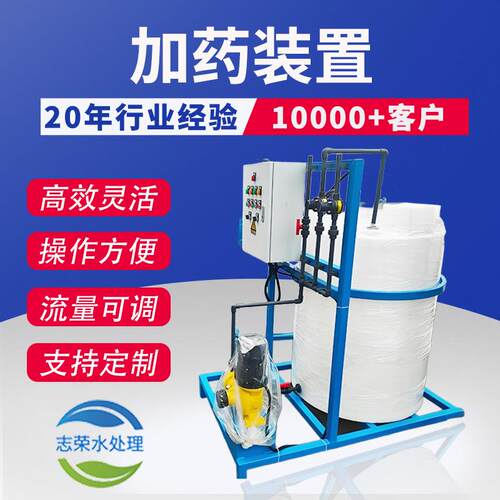 全自动加药装置加氯酸碱絮凝剂PACPAM隔膜计量泵PE桶加药搅拌桶