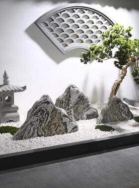 自然雪波片组合室内干式景观假山造景房室外泰山石景观石厂家