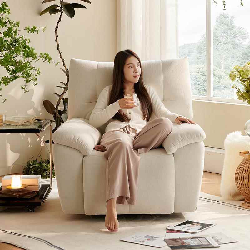 包邮奶油风懒人沙发可躺可睡卧室高档次单人沙发床轻奢风电动躺椅