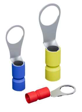 热销RVE1.25-3圆形易进式预绝缘冷压接线端子O型线鼻子铜端头