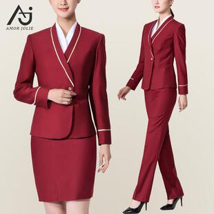 南航空姐制服上班服女裙套装包臀套裙马夹航空乘务员工作服国韵红