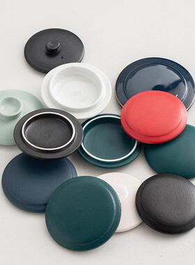 单卖粗陶瓷盖子茶水杯配件可选红深蓝深墨绿黑色渐层蓝1个的价格