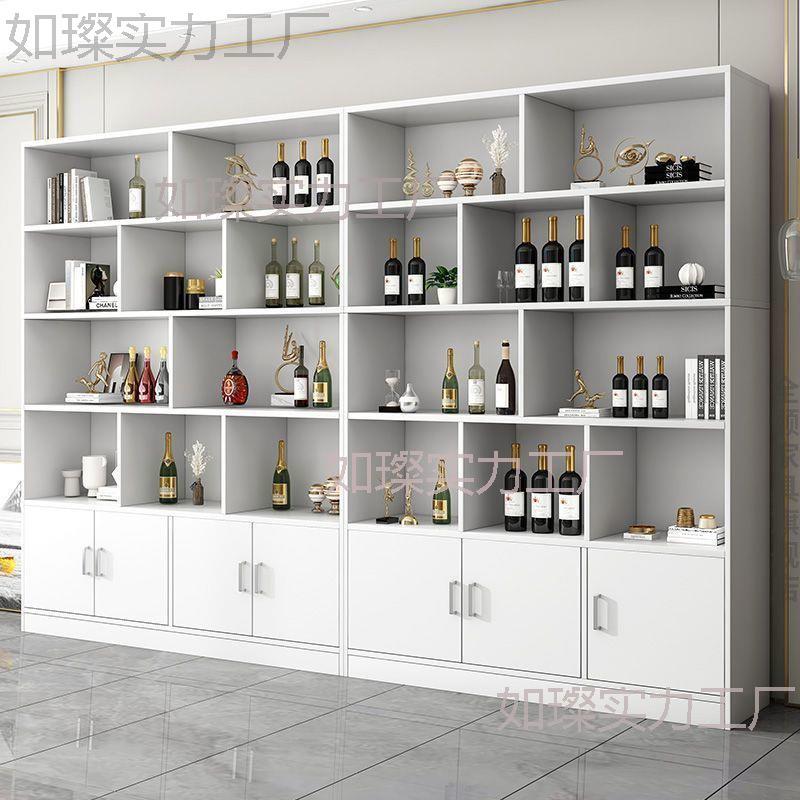 新款简约酒柜落地家用多层展示柜产品防尘陈列柜收纳储物柜酒架木