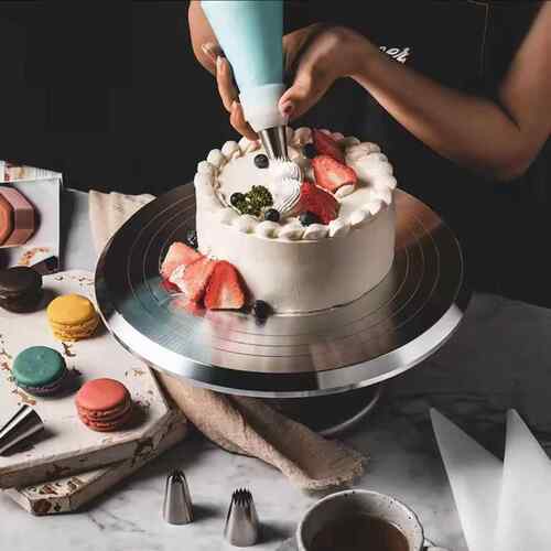 锈钢蛋糕转盘转台专业花台蛋糕抹面不盘旋转托家用烘焙工ZPZP裱具