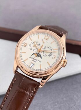 先鉴后发 98新39mm百达翡丽复杂功能时计18k玫瑰金表机械5146R