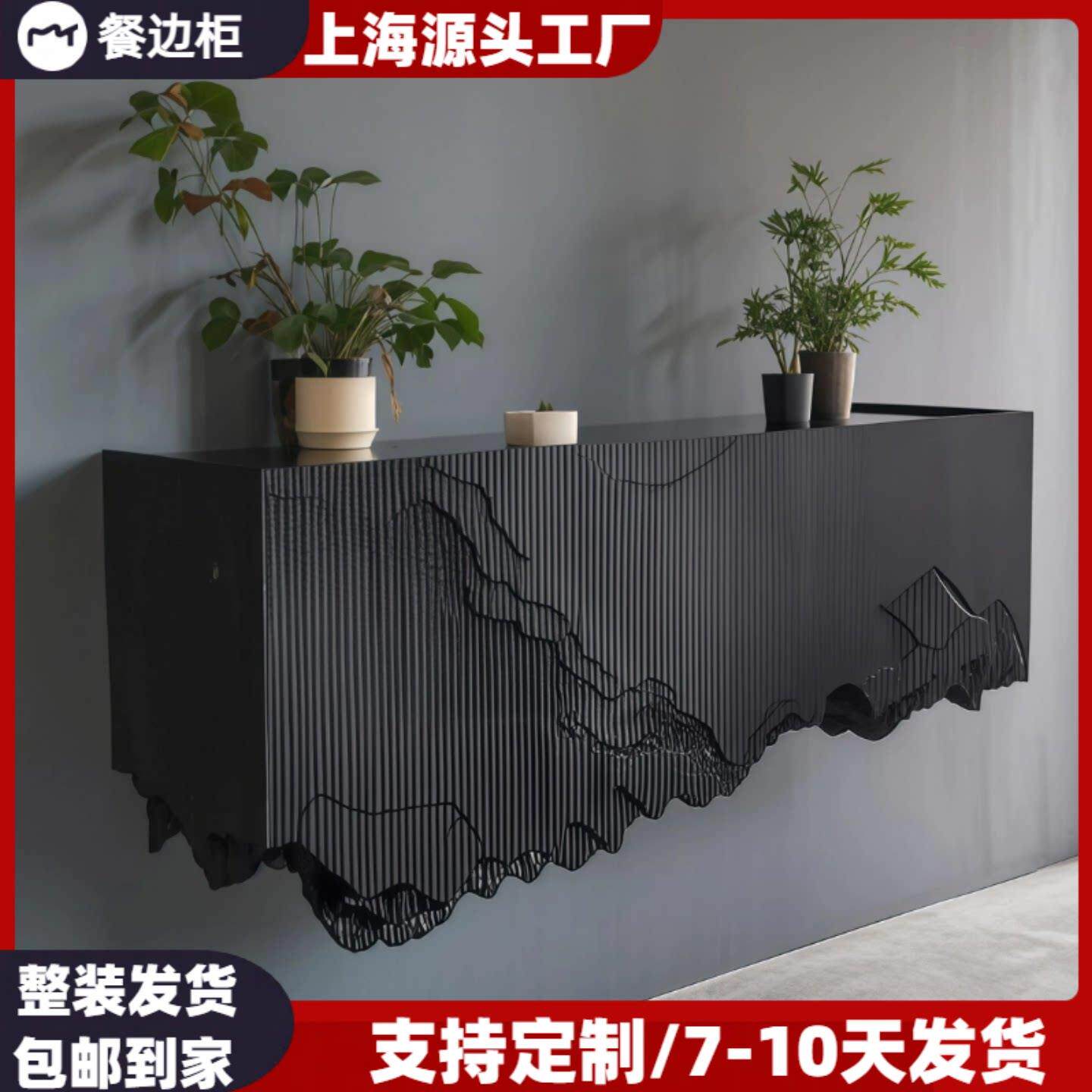 意式轻奢烤漆餐边柜简约壁挂玄关柜时尚艺术悬浮设计师收纳储物柜