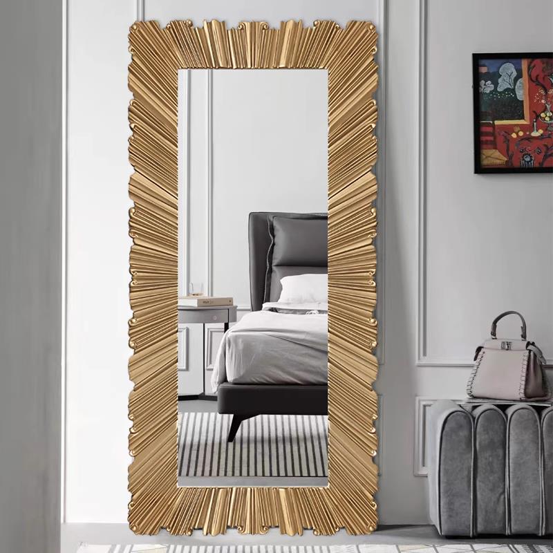 0A花式复欧古全身镜雕壁店挂落FG6936地镜样板房玄关装饰镜子服装