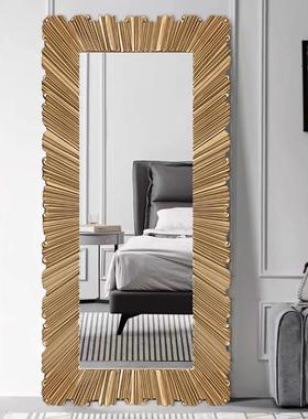 0A花式复欧古全身镜雕壁店挂落FG6936地镜样板房玄关装饰镜子服装