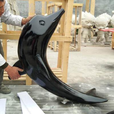 玻璃钢仿真海豚摆件海洋动物模型雕塑酒店泳池水上乐园装饰品