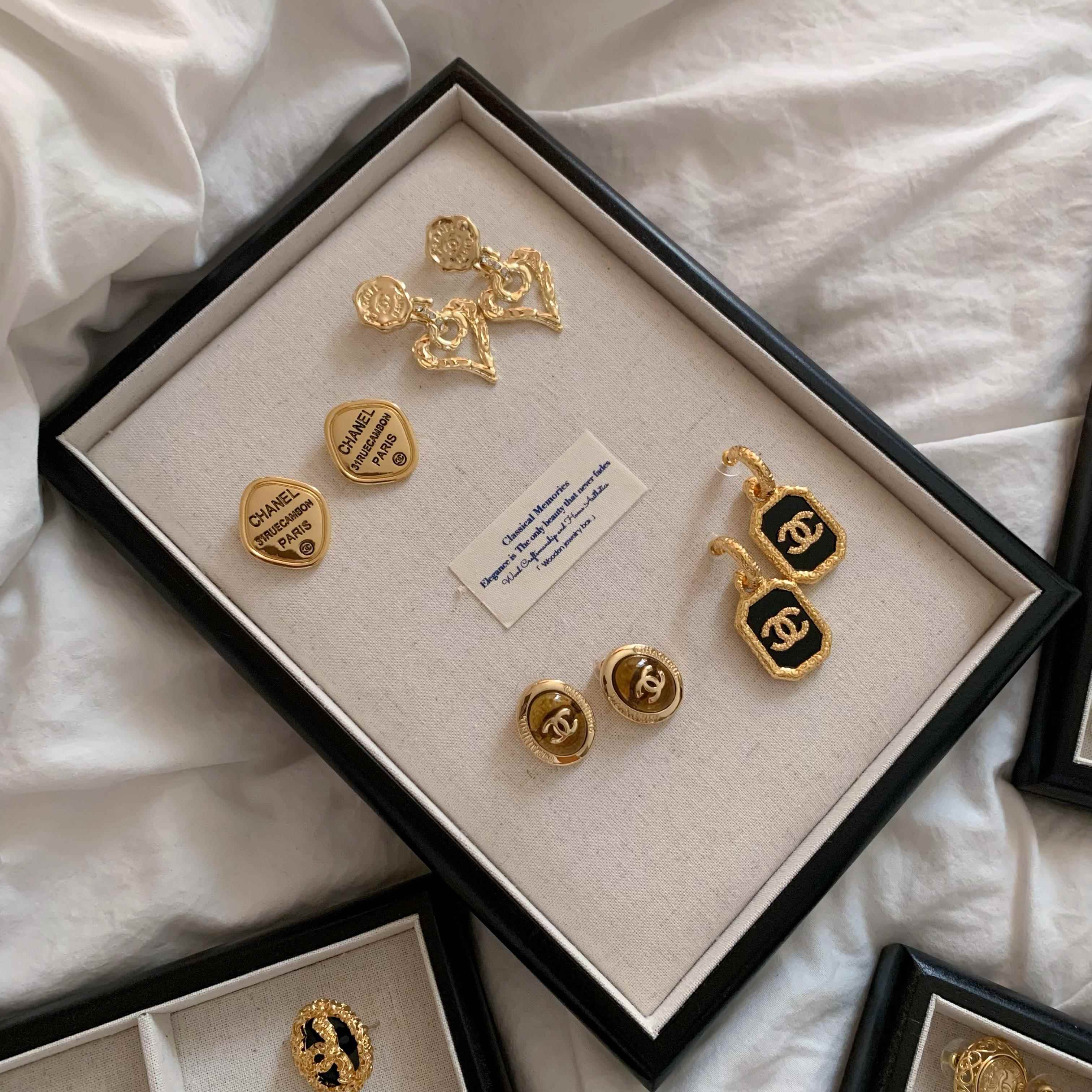 正品法式黑色实托 托盘珍珠项炼 炼 展示盘麻布内衬耳饰戒指纳收