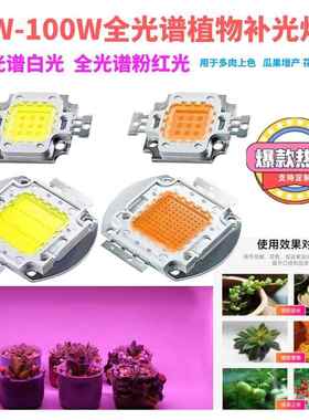 大功率10-100W全光谱LED灯珠380-840nm集成植物灯全波段灯珠