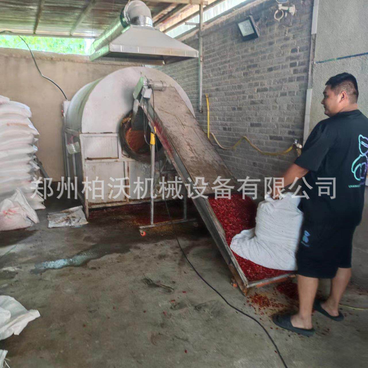 电加热炒货机 大型800斤辣椒炒锅 多用途食品滚筒粮食辣椒炒货机