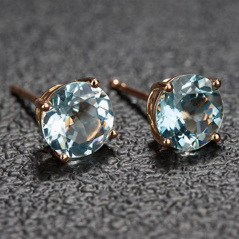 源头捡漏价 主石共2.15克拉海蓝宝石耳钉18k金镶嵌耳饰女礼品,珠宝/钻石/翡翠,耳饰,淘宝优惠券,粉丝福利购,淘宝优惠卷