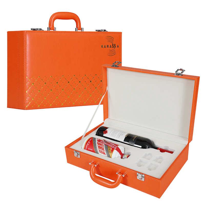 定 做葡萄酒2支装现货高档木盒通用包装礼品盒皮盒空盒双支红酒盒