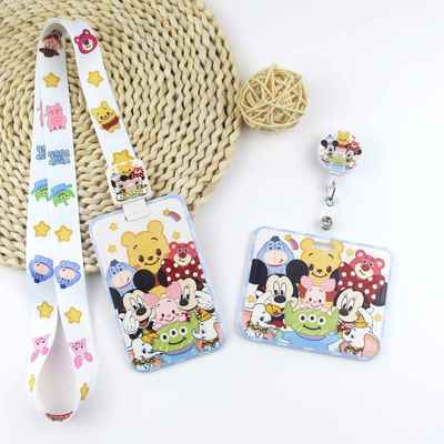 卡通学生公交饭卡工作证件护士胸牌胸卡伸缩卡套带挂绳卡扣校园卡