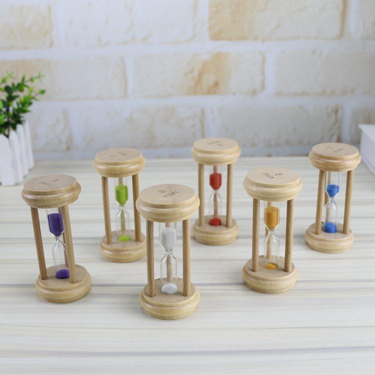 0039木质1/2/3分钟沙漏计时器时间 创意家居装饰小摆件