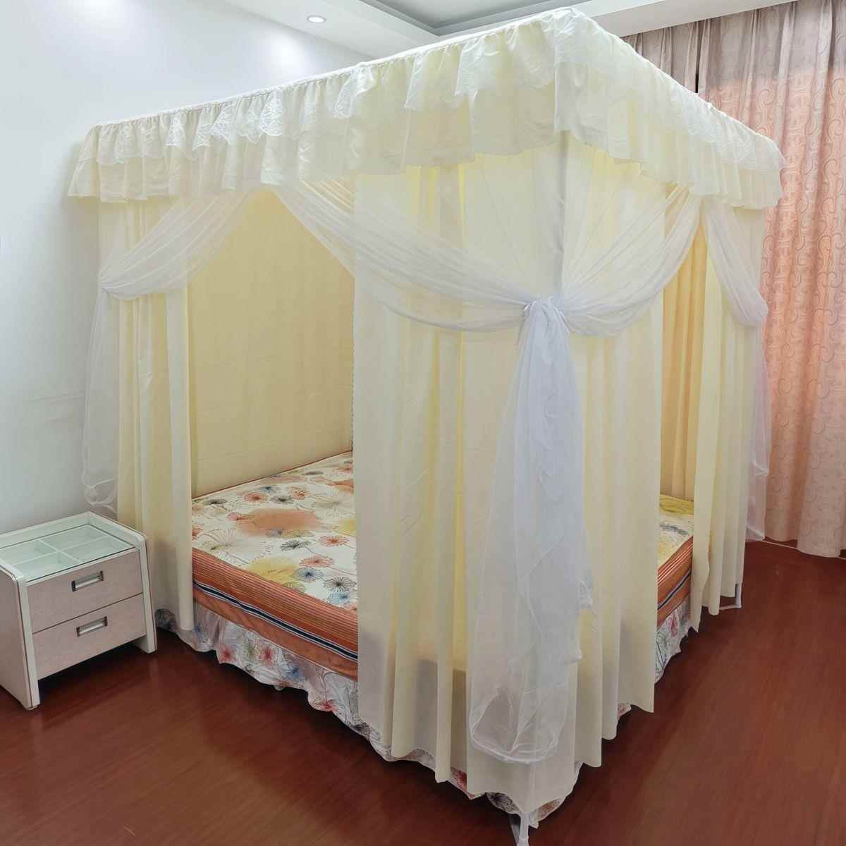 加1厚物理遮光床幔床帘公帐主风蚊574体式防尘1.5m2米.8一双人床