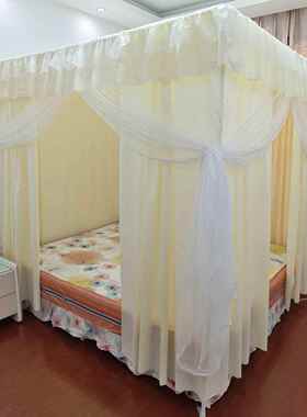 加2厚物理遮光床厂家直供幔床帘公主风蚊帐米一体1式防尘1.5m.8双