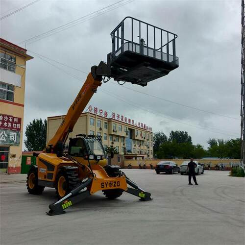 跨境外贸空伸缩臂叉装机堆车轮式空叉装车建筑工程装载机