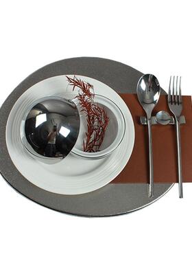 现代样板房间餐具套装棕色色系展厅餐桌摆台餐具餐盘软装简约西餐