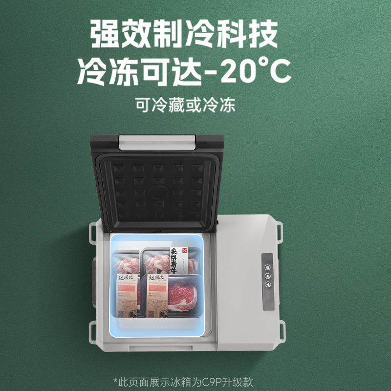 冰虎车载冰箱9升小型压缩机制冷车家两用迷你12V户外冷冻冷藏冰柜