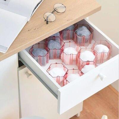 6PCS Storage Box Honeycomb Underwear Pantyhose Bra Drawer
