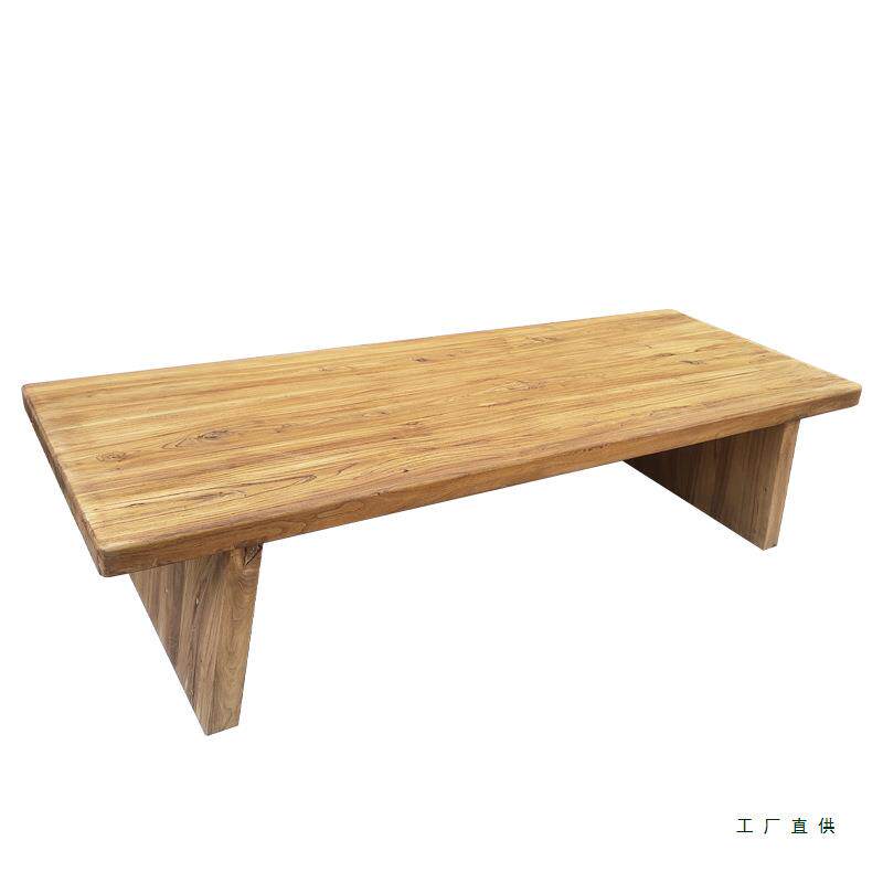 老榆木实木日式大板炕桌茶几茶台榻榻米矮桌禅意坐地矮茶几泡茶桌