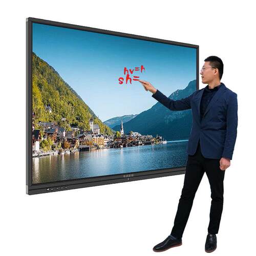 led屏一体机4k便携式落地升降移动式三折叠led一体触摸屏