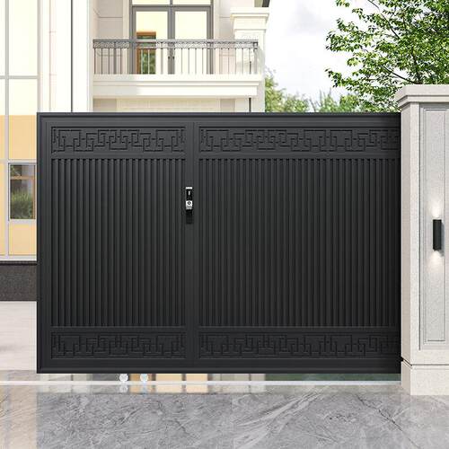 铁艺大门别墅庭院大门户外花园门农村自建房双开电动铝合金大门