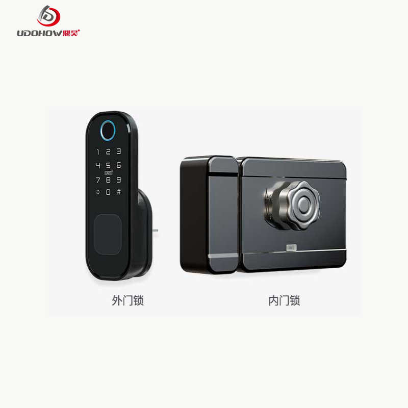 免门锁通用木门tuya防盗出租房家用铁锁刷卡老式门锁布线遥控牛头