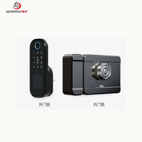 免门锁通用木门tuya防盗出租房家用铁锁刷卡老式门锁布线遥控牛头