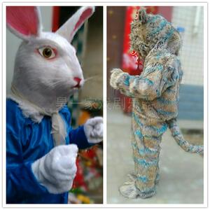 人穿仿真幽灵猫柴郡猫兔子人偶衣服装道具爱丽丝梦游仙境表演用品