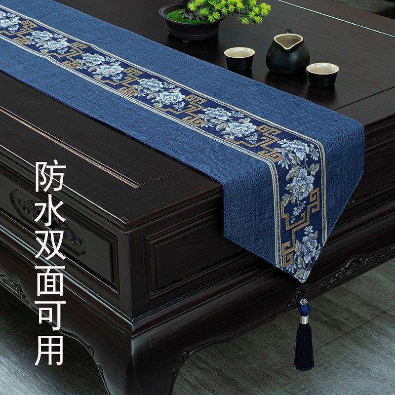 防水桌旗中式新中式茶台布艺长条轻奢茶席布桌布禅意茶旗茶桌布条